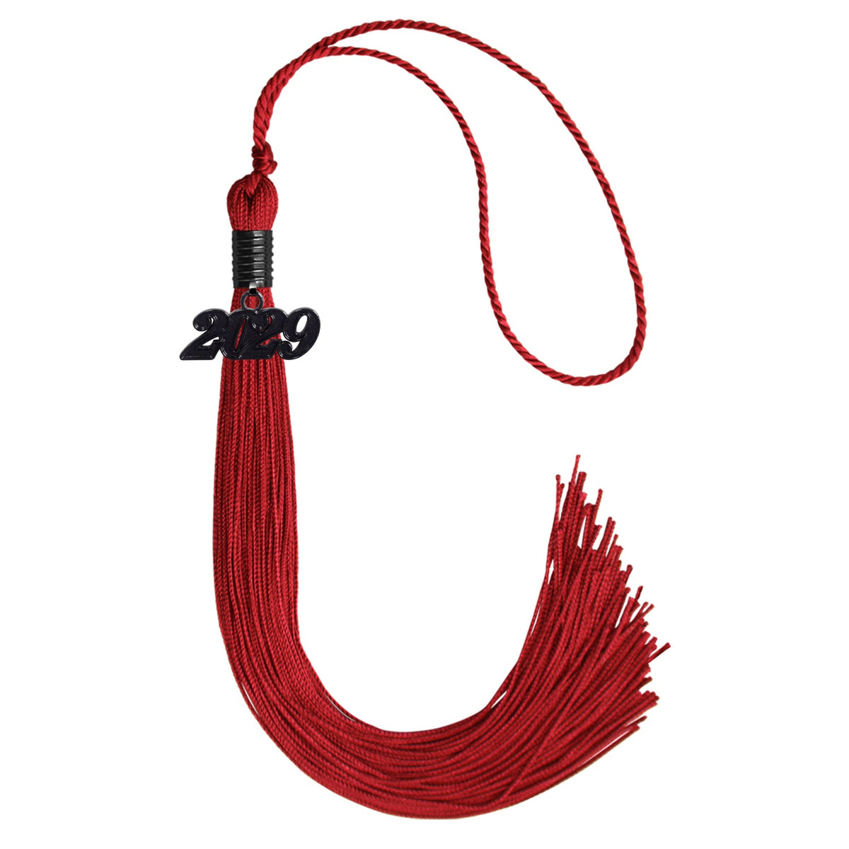 Red Graduation Tassel with Black Date Drop by Endea Graduation