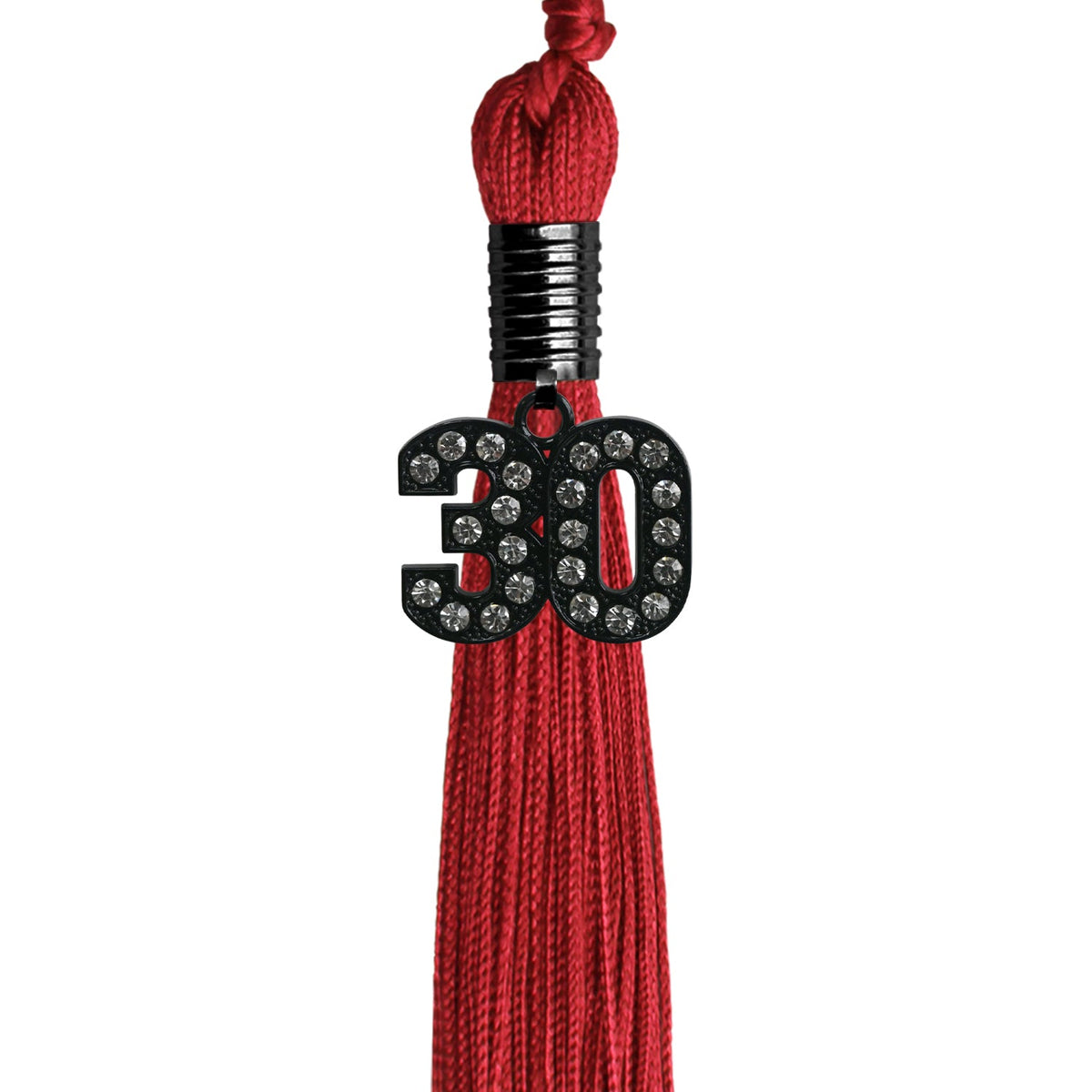 Red Graduation Tassel with Black Bling Charm by Endea Graduation