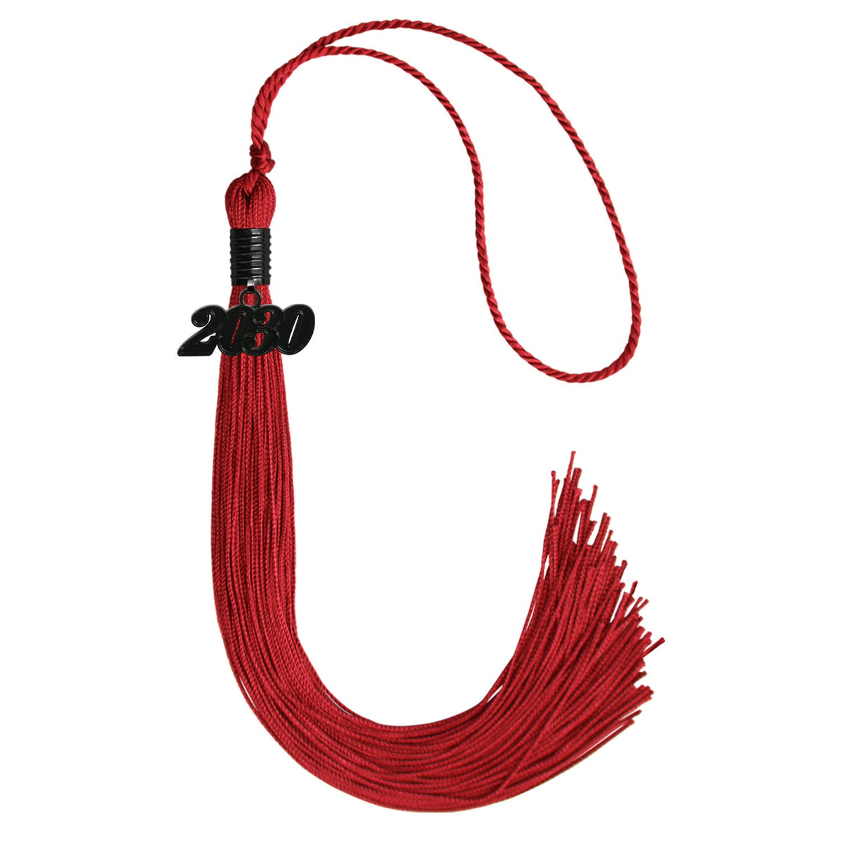 Red Graduation Tassel with Black Date Drop by Endea Graduation