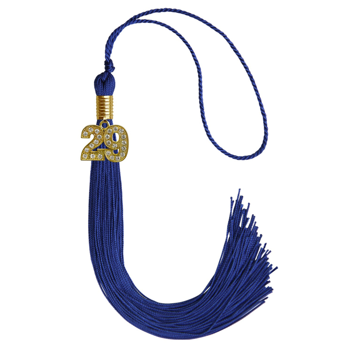 Royal Blue Graduation Tassel with Gold Bling Charm by Endea Graduation
