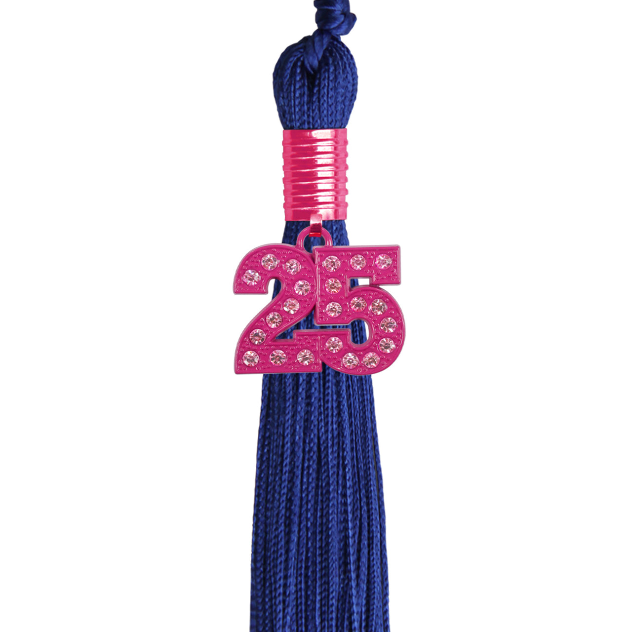 Royal Blue Graduation Tassel with Pink Bling Charm