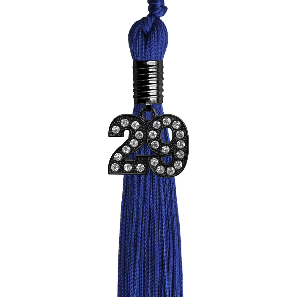 Royal Blue Graduation Tassel with Black Bling Charm by Endea Graduation