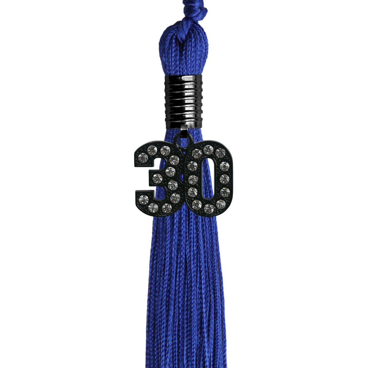 Royal Blue Graduation Tassel with Black Bling Charm by Endea Graduation