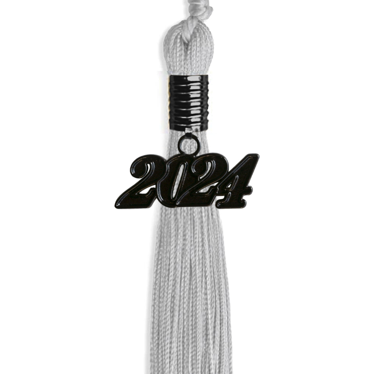 Silver Graduation Tassel with Black Date Drop