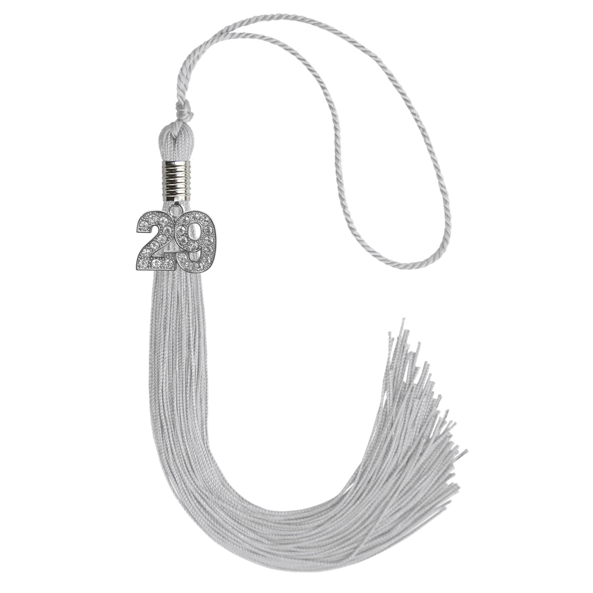 Silver Graduation Tassel with Silver Bling Charm 2029