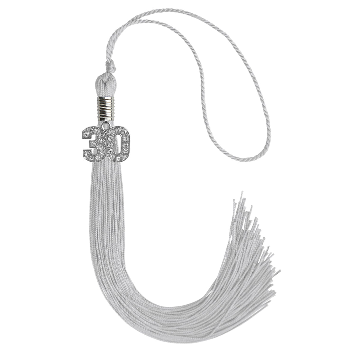 Silver Graduation Tassel with Silver Bling Charm 2030