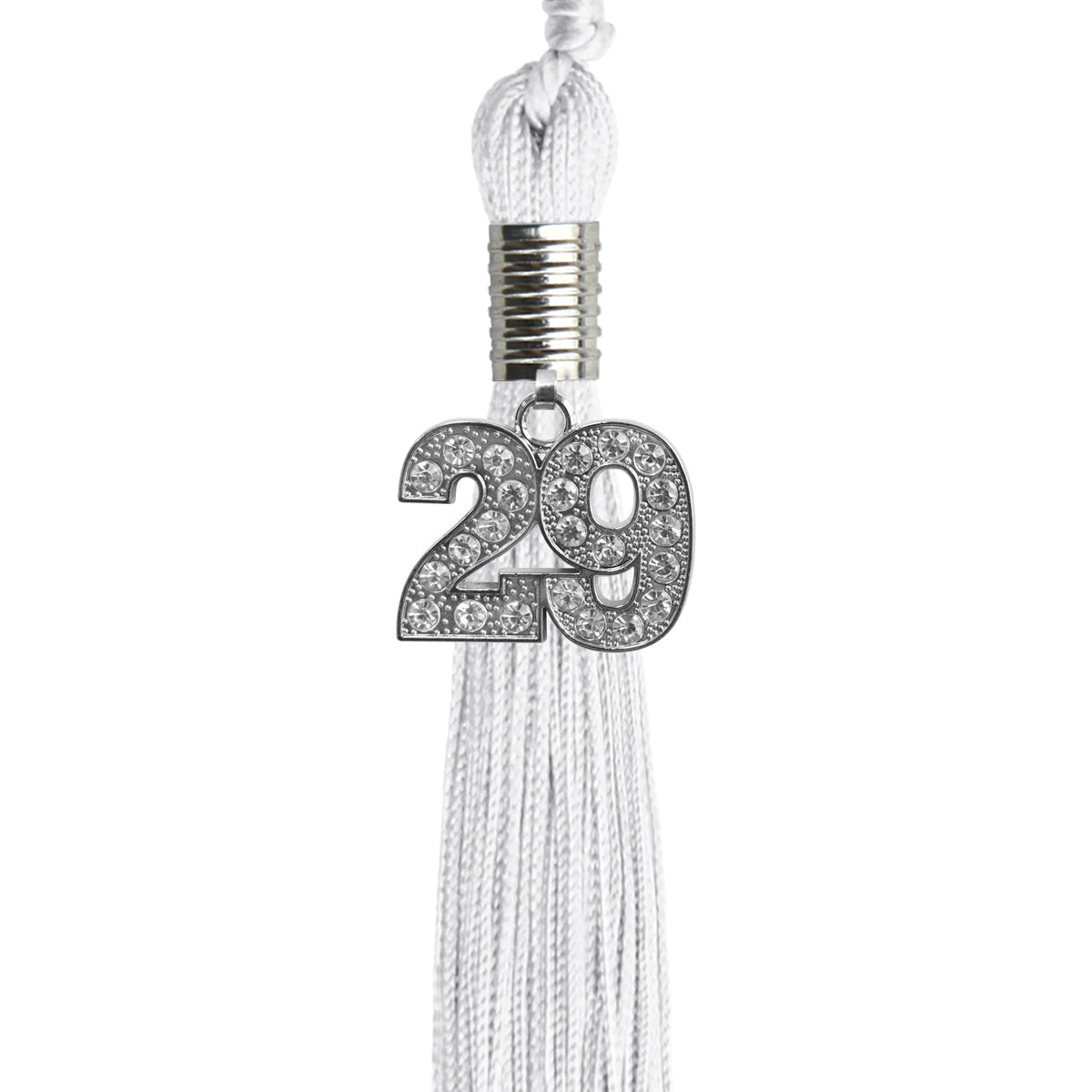 White Graduation Tassel with Silver Bling Charm 2029
