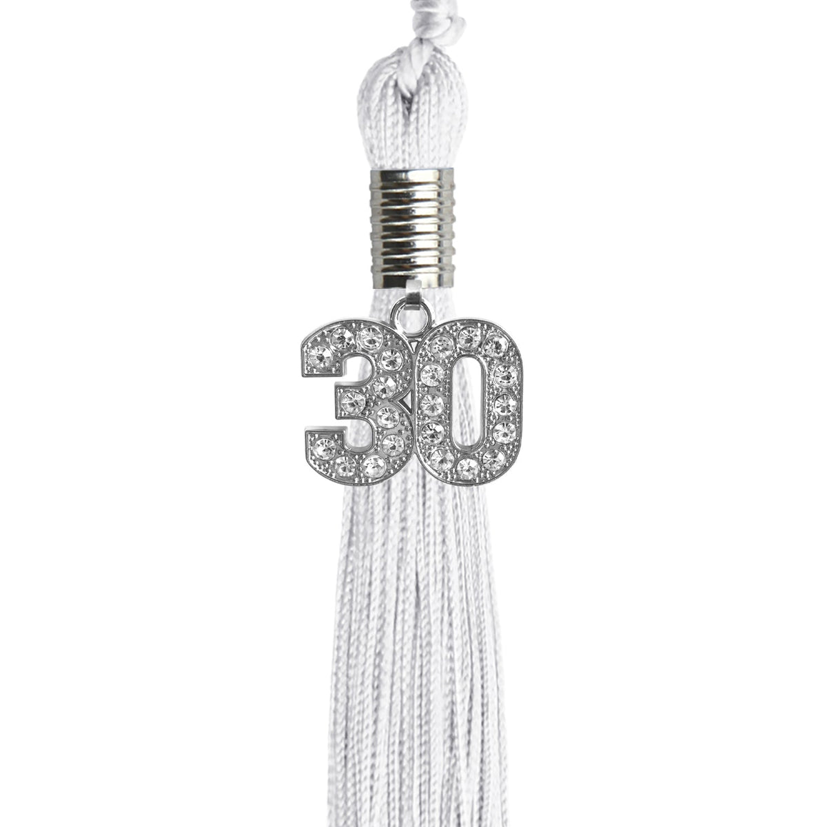 White Graduation Tassel with Silver Bling Charm 2030