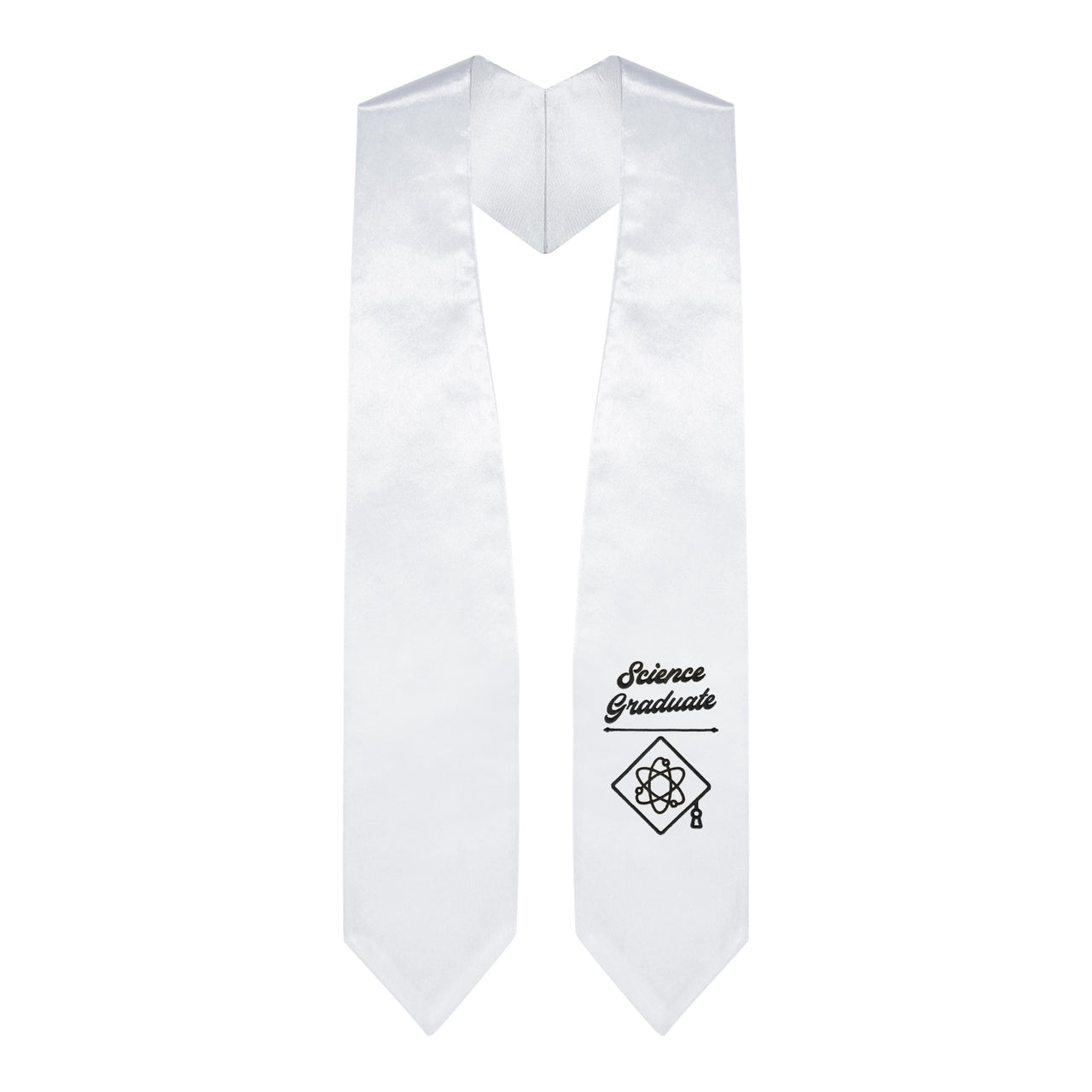 White Science Graduate Stole/Sash with Classic Tips