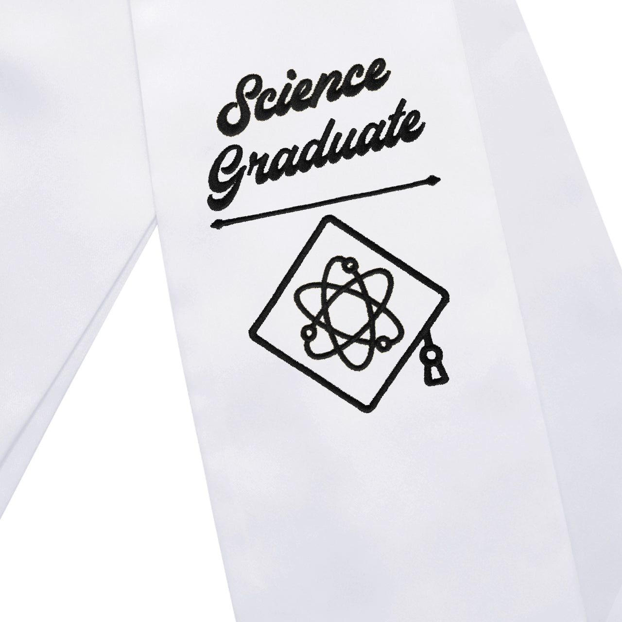 White Science Graduate Stole/Sash with Classic Tips