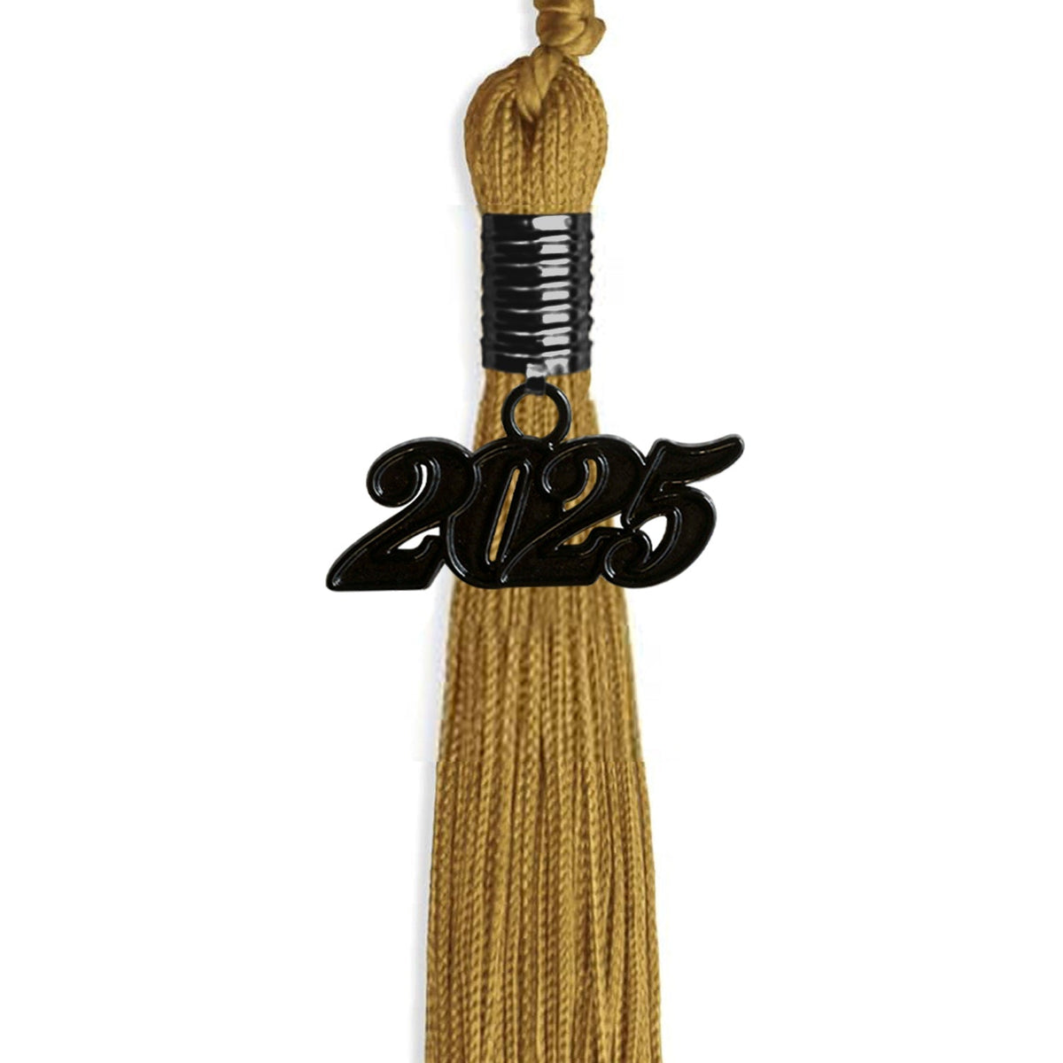 Antique Gold Graduation Tassel with Black Bling Charm by Endea Graduation
