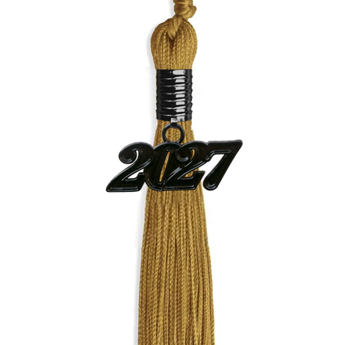 Antique Gold Graduation Tassel with Black Bling Charm by Endea Graduation