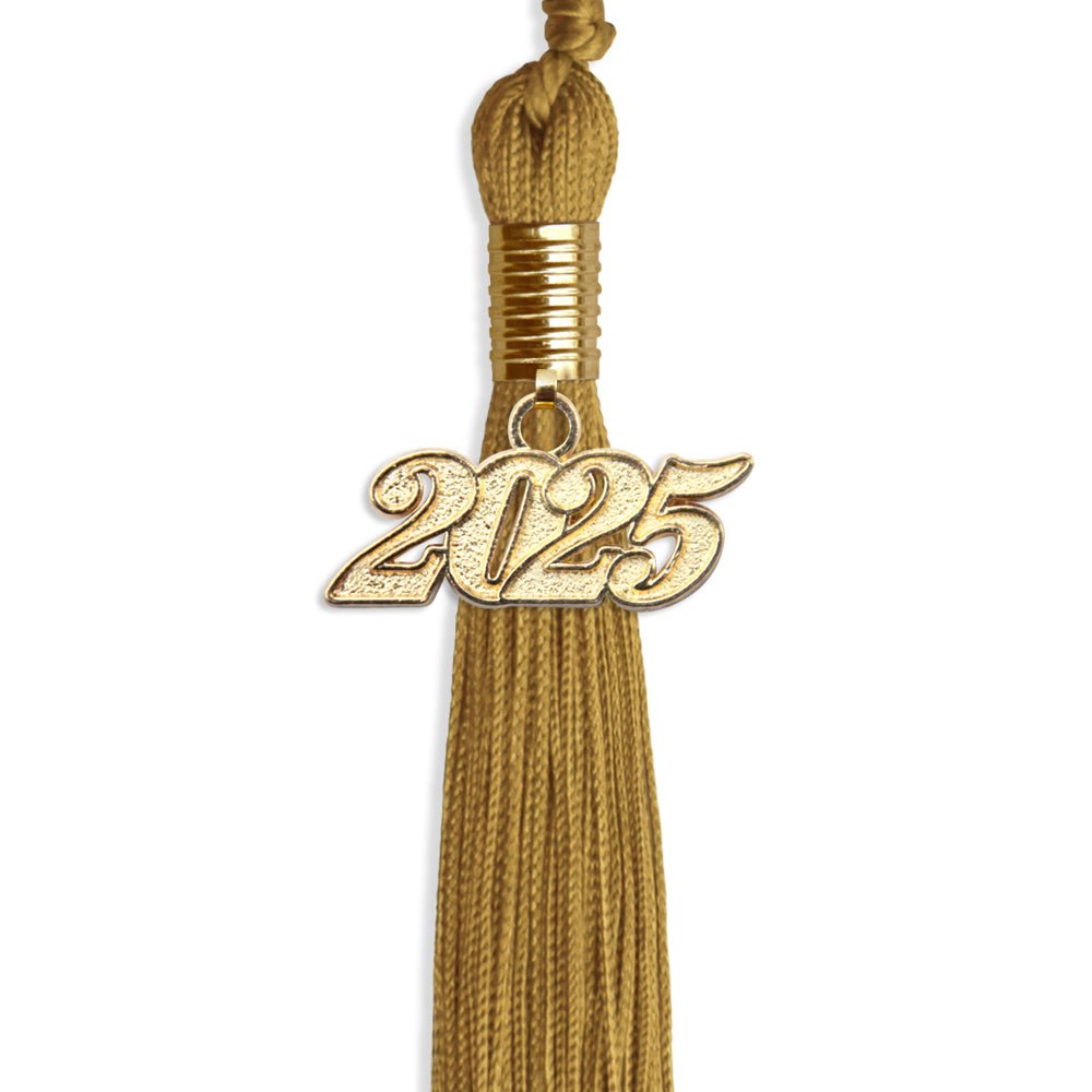 Antique Gold Graduation Tassel with Gold Bling Charm by Wholesale Grad Supply
