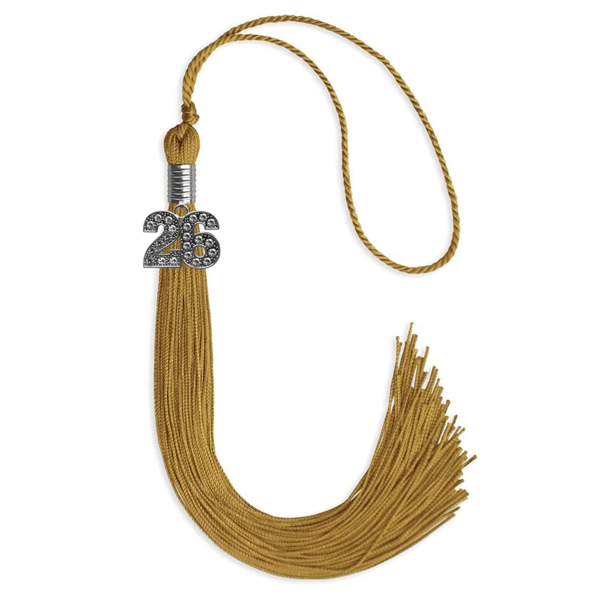 Antique Gold Graduation Tassel with Silver Bling Charm by Endea Graduation