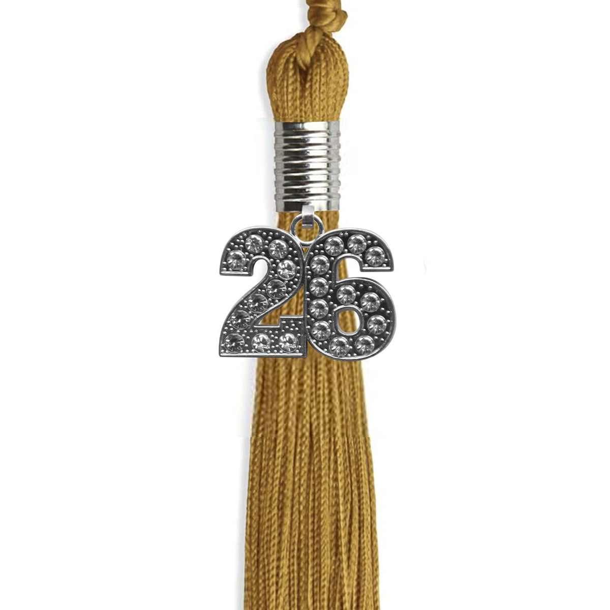 Antique Gold Graduation Tassel with Silver Bling Charm by Endea Graduation
