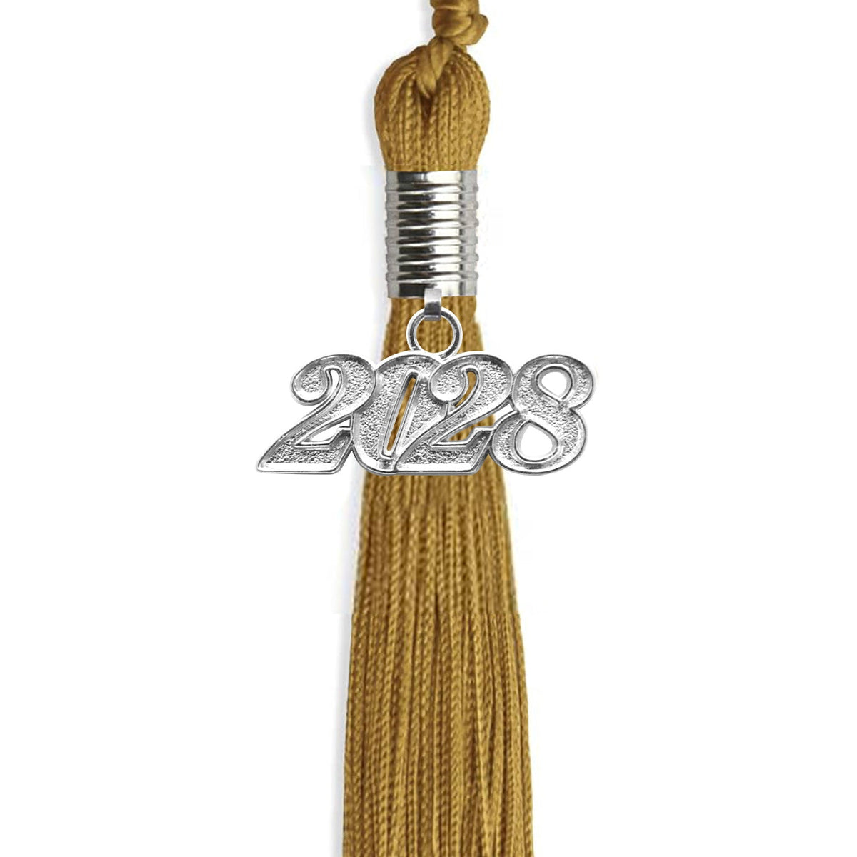 Antique Gold Graduation Tassel with Silver Bling Charm by Wholesale Grad Supply