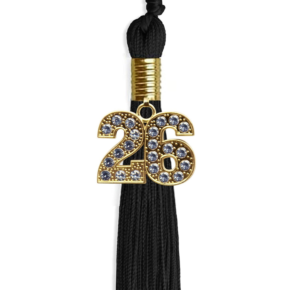 Black Graduation Tassel with Gold Bling Charm by Endea Graduation