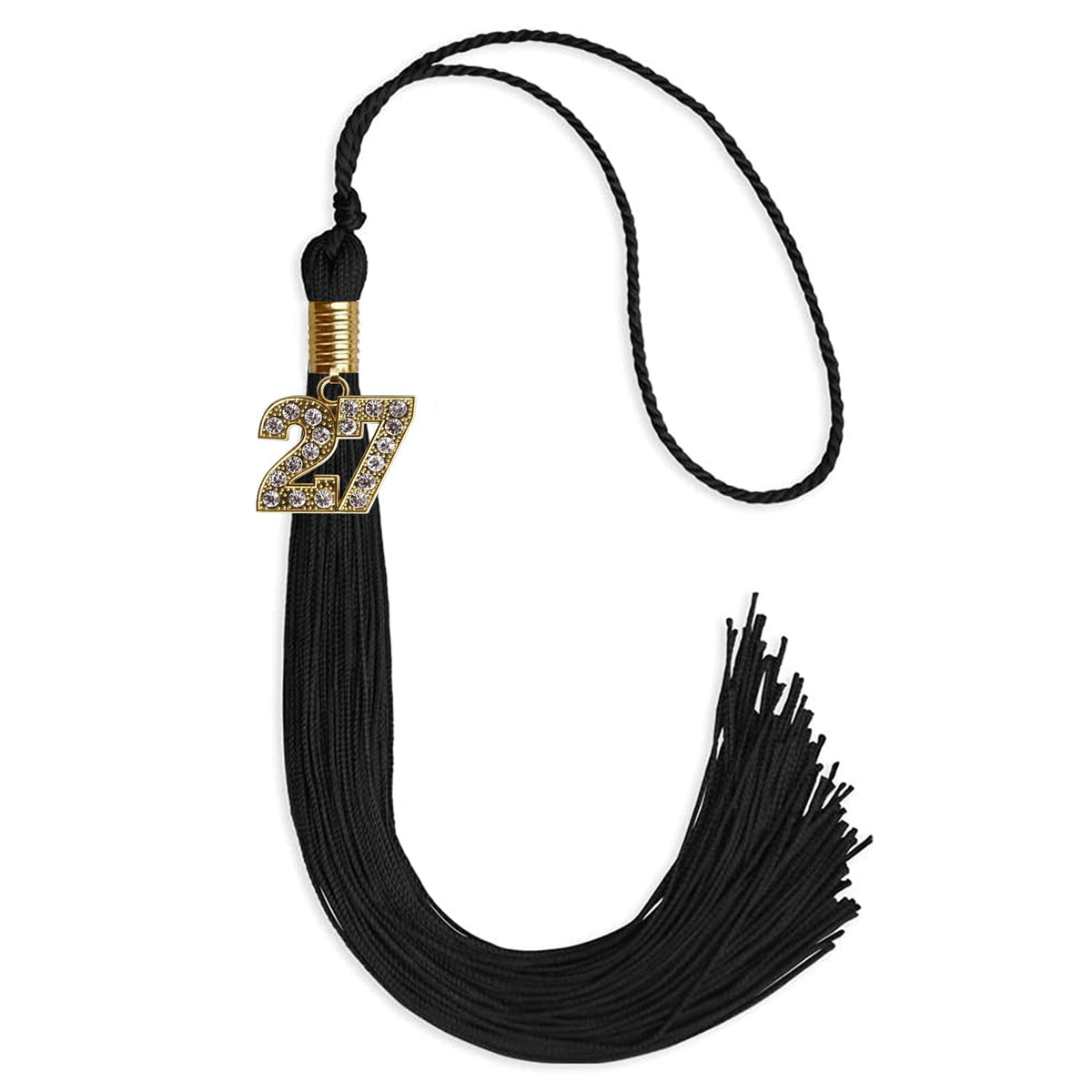 Black Graduation Tassel with Gold Bling Charm by Endea Graduation