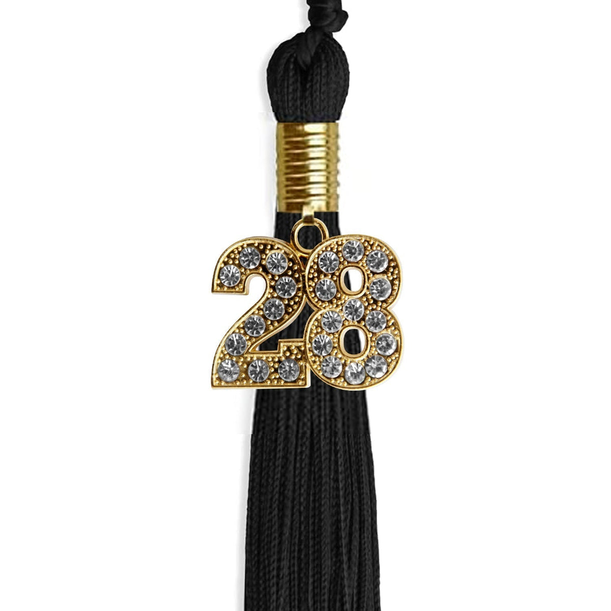 Black Graduation Tassel with Gold Bling Charm by Endea Graduation