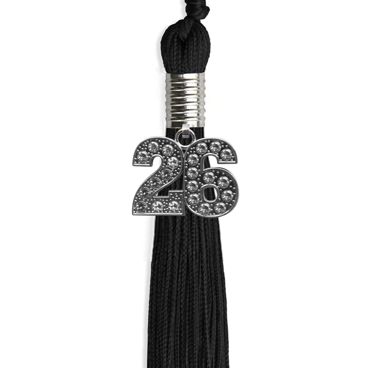 Black Graduation Tassel with Silver Bling Charm by Endea Graduation