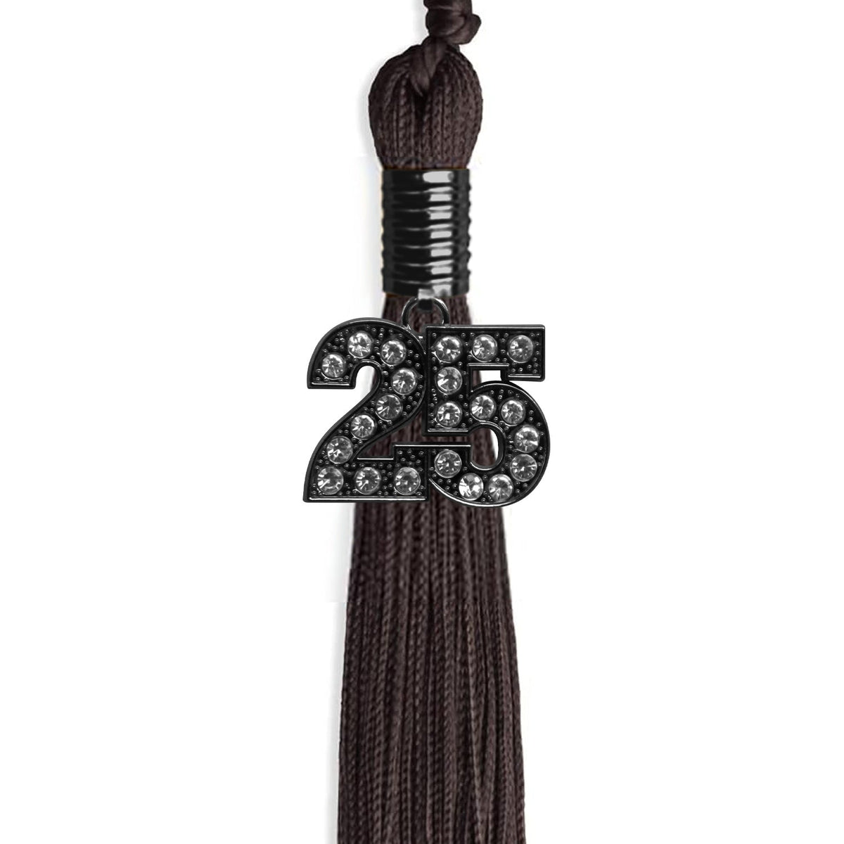 Brown Graduation Tassel with Black Bling Charm by Endea Graduation