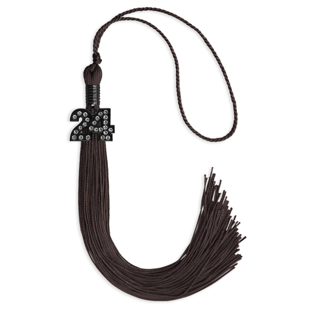 Brown Graduation Tassel with Black Bling Charm by Endea Graduation