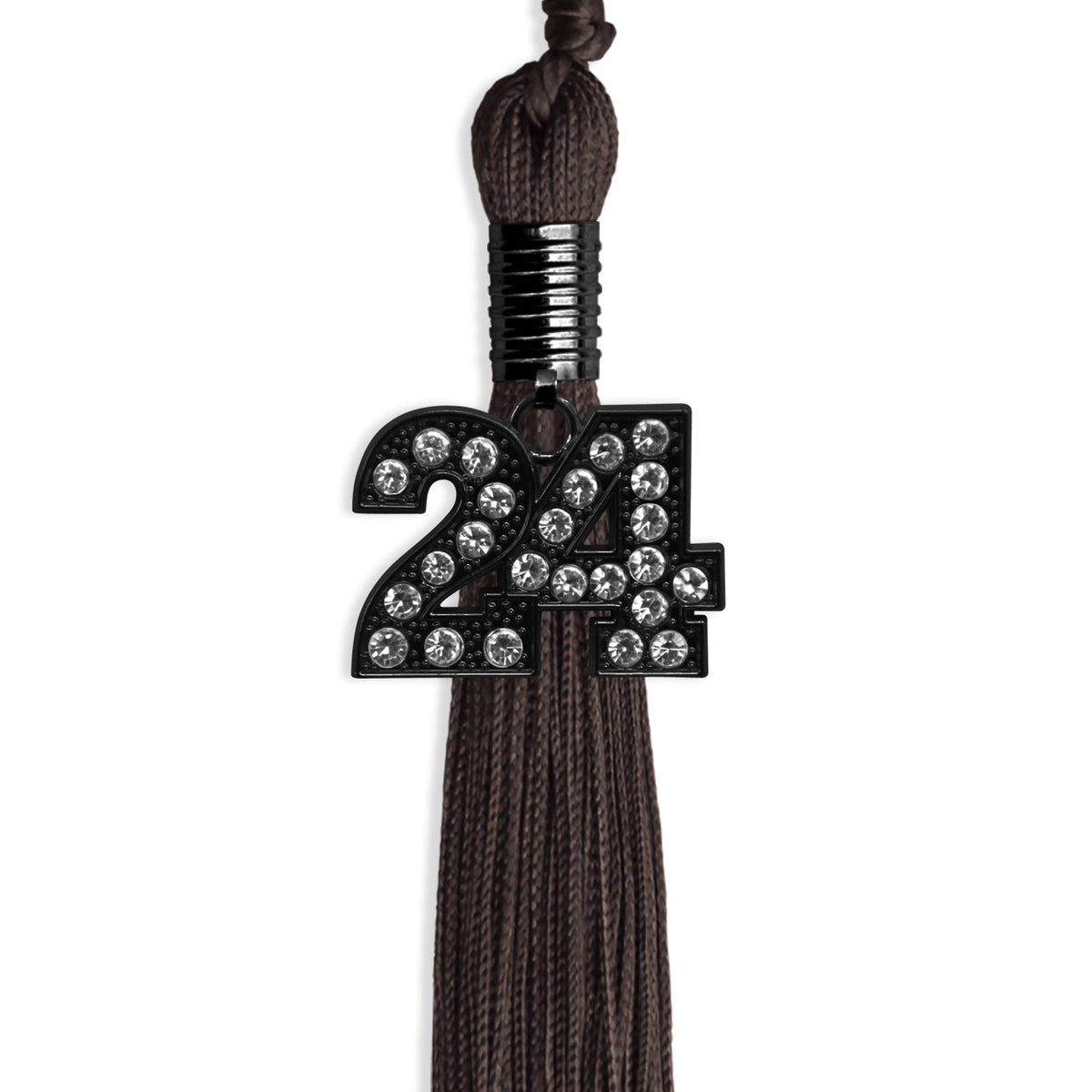 Brown Graduation Tassel with Black Bling Charm by Endea Graduation