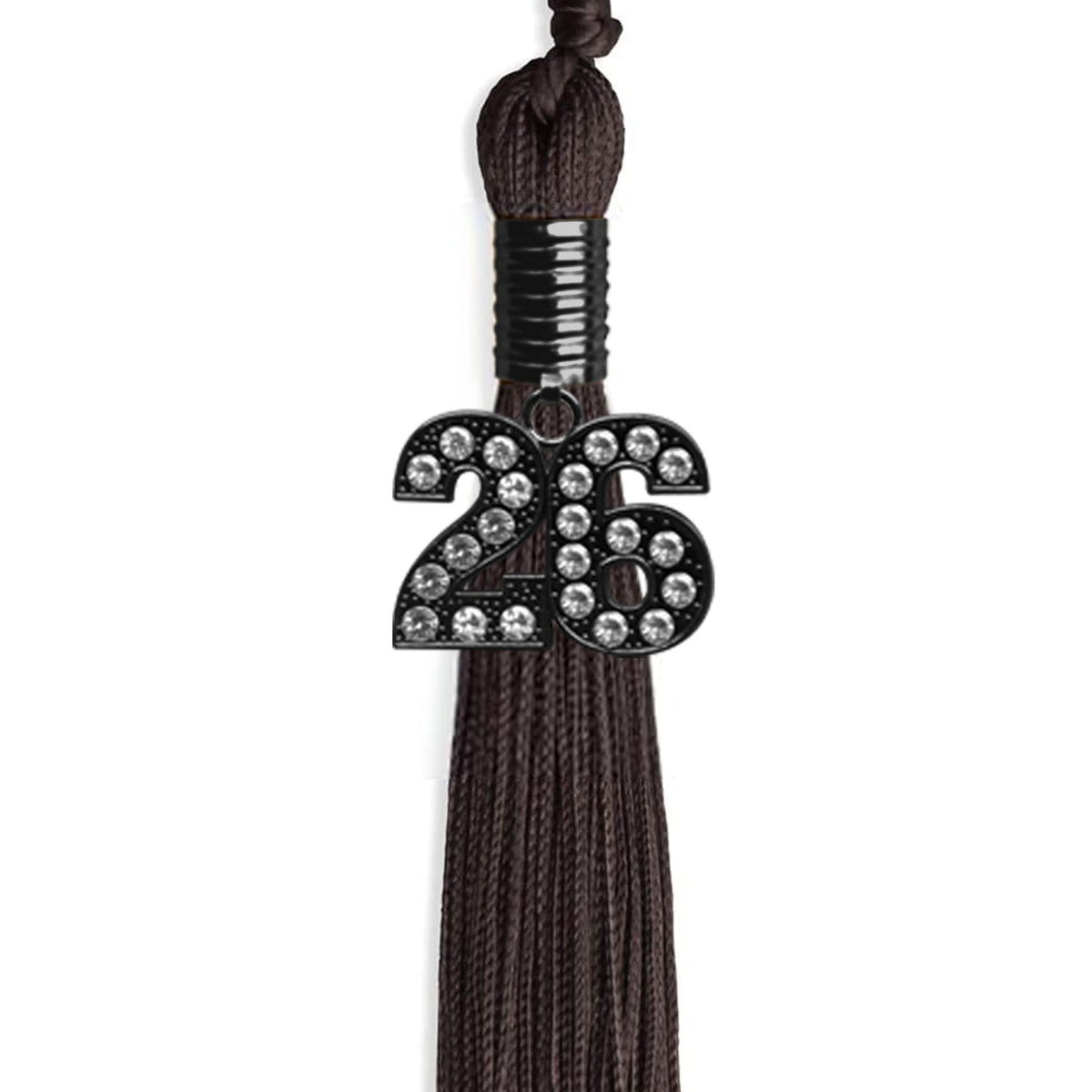 Brown Graduation Tassel with Black Bling Charm by Endea Graduation