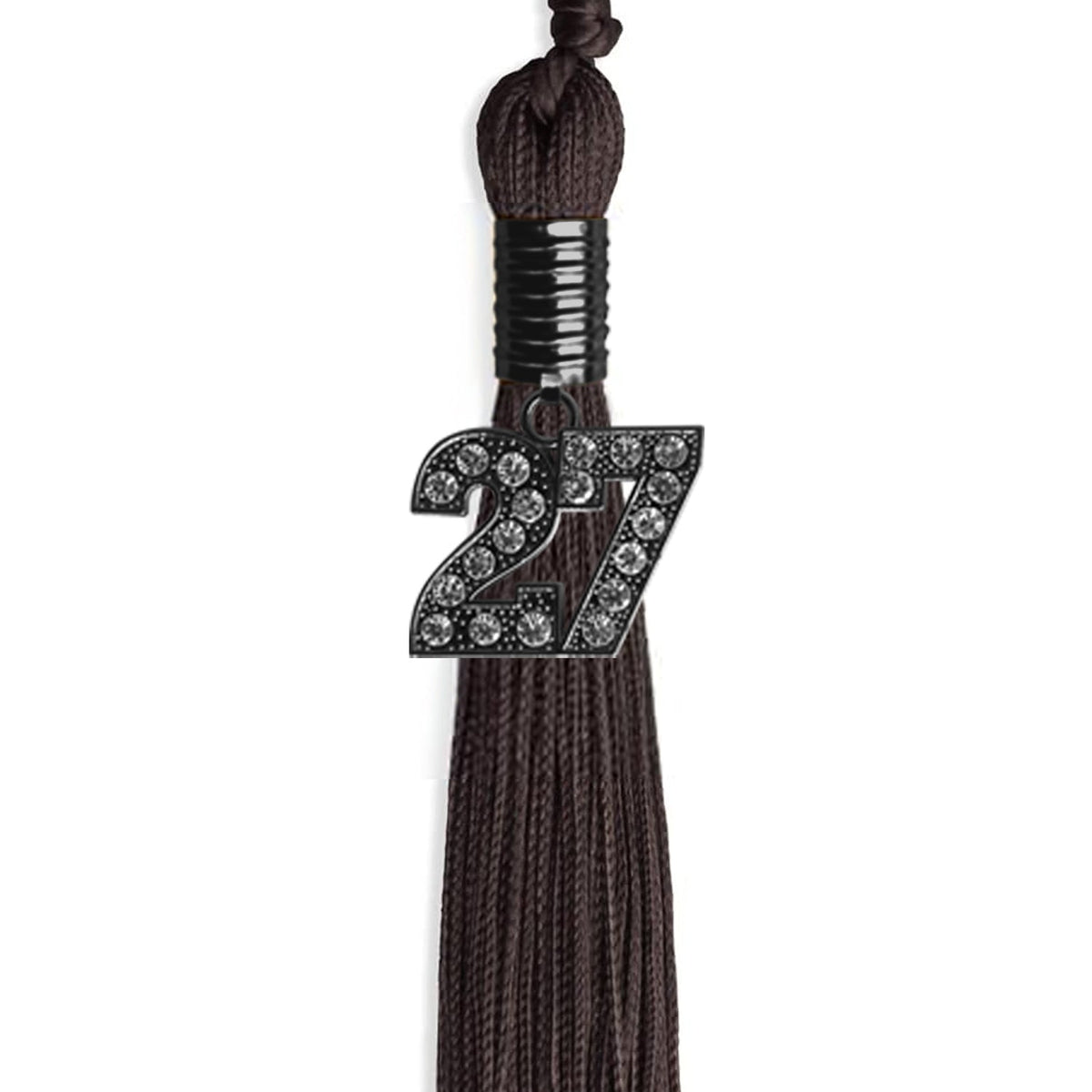 Brown Graduation Tassel with Black Bling Charm by Endea Graduation