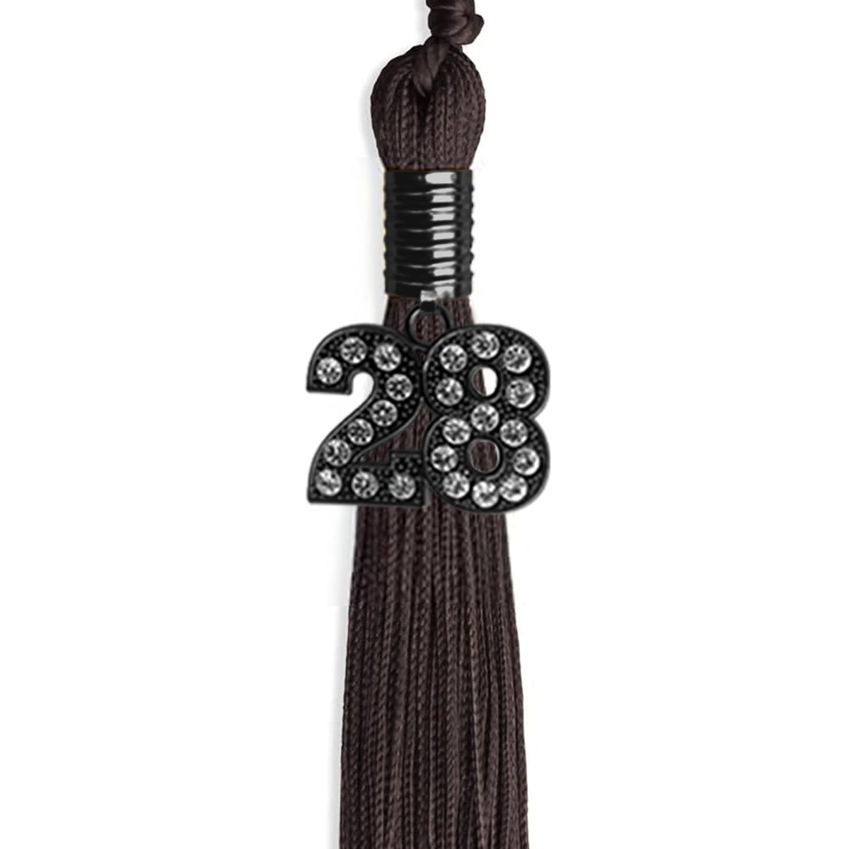 Brown Graduation Tassel with Black Bling Charm by Endea Graduation
