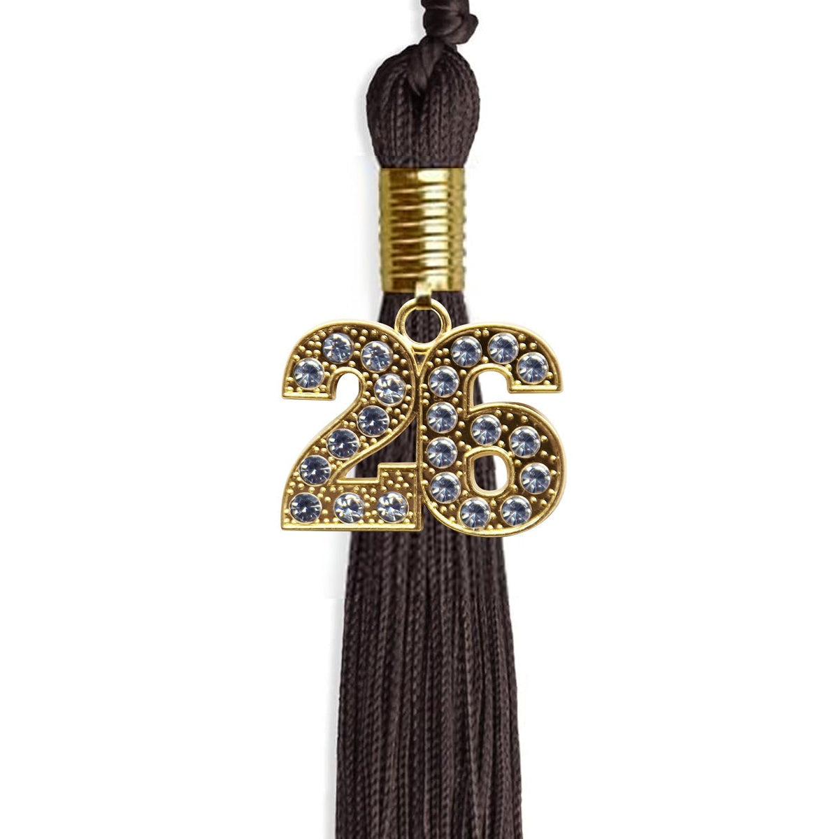 Brown Graduation Tassel with Gold Bling Charm by Endea Graduation