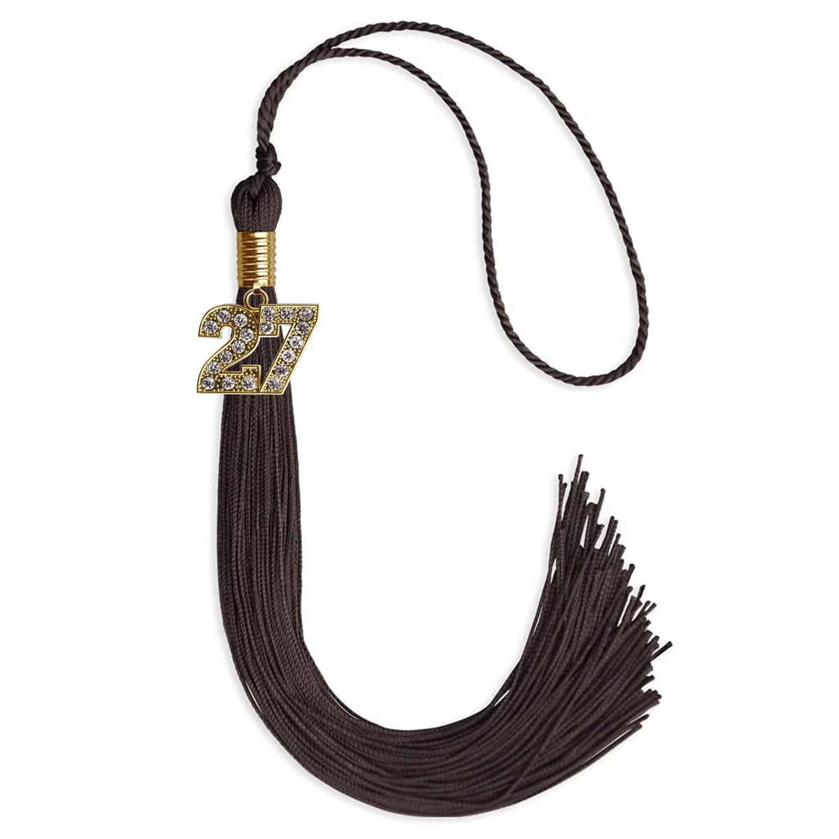 Brown Graduation Tassel with Gold Bling Charm by Endea Graduation
