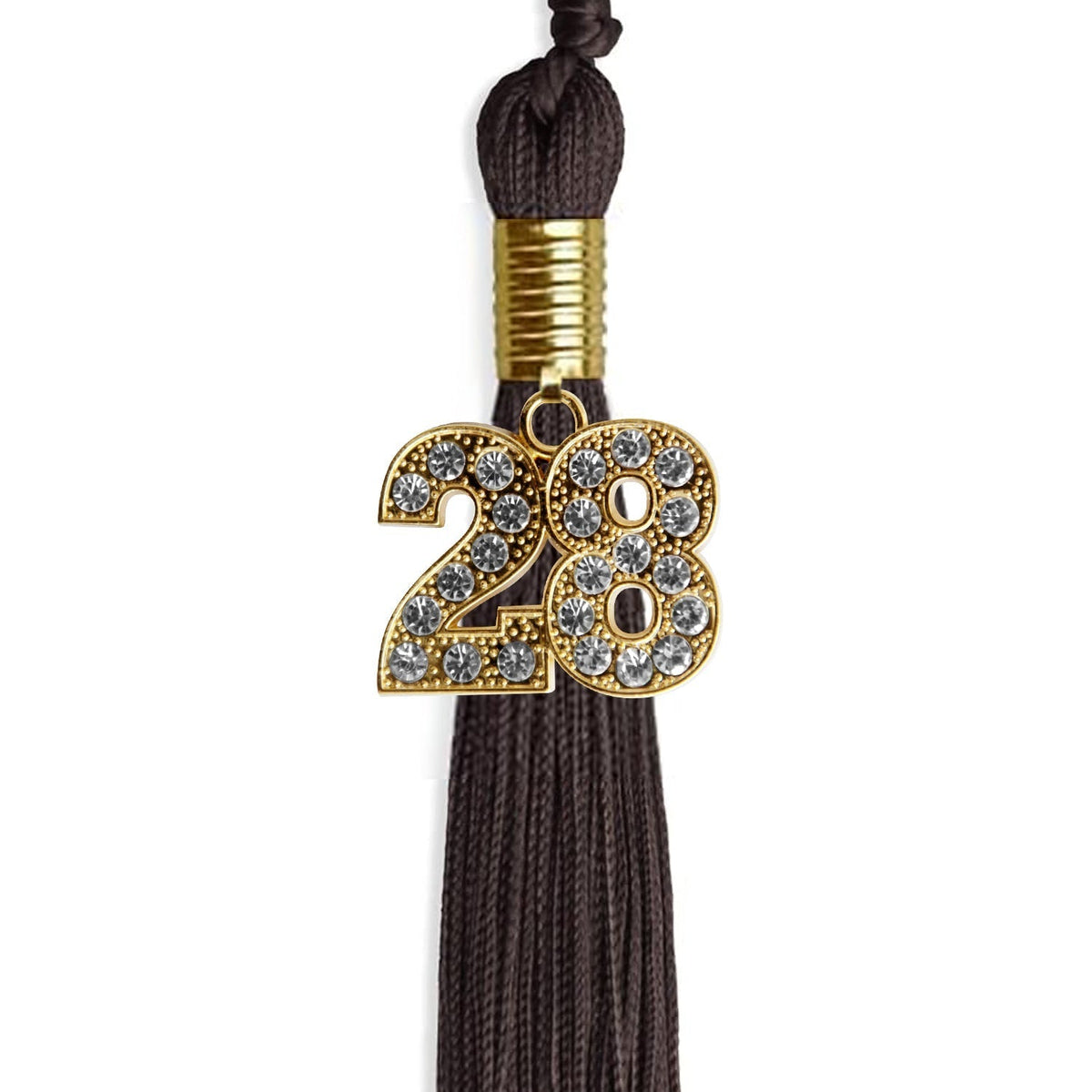 Brown Graduation Tassel with Gold Bling Charm by Endea Graduation