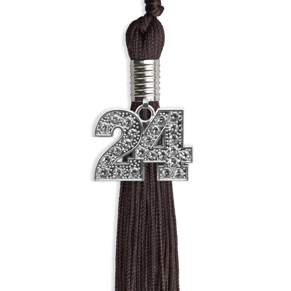 Brown Graduation Tassel with Silver Bling Charm by Endea Graduation