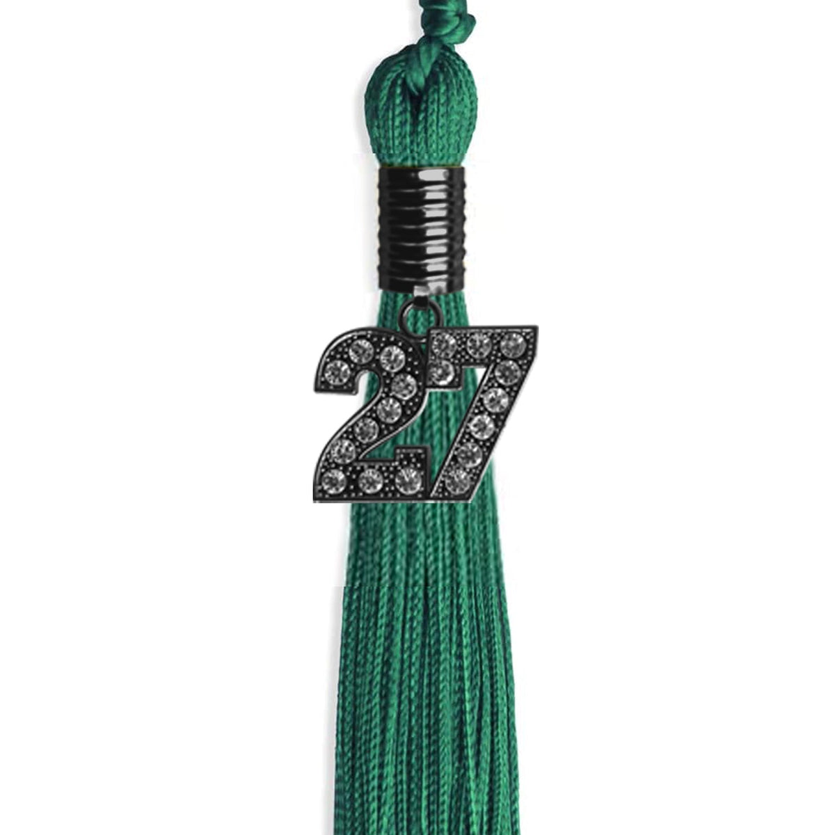 Emerald Green Graduation Tassel with Black Bling Charm by Endea Graduation