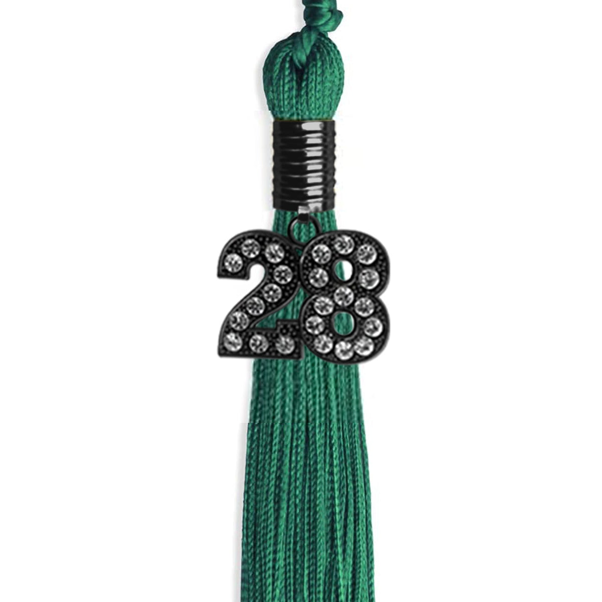 Emerald Green Graduation Tassel with Black Bling Charm by Endea Graduation
