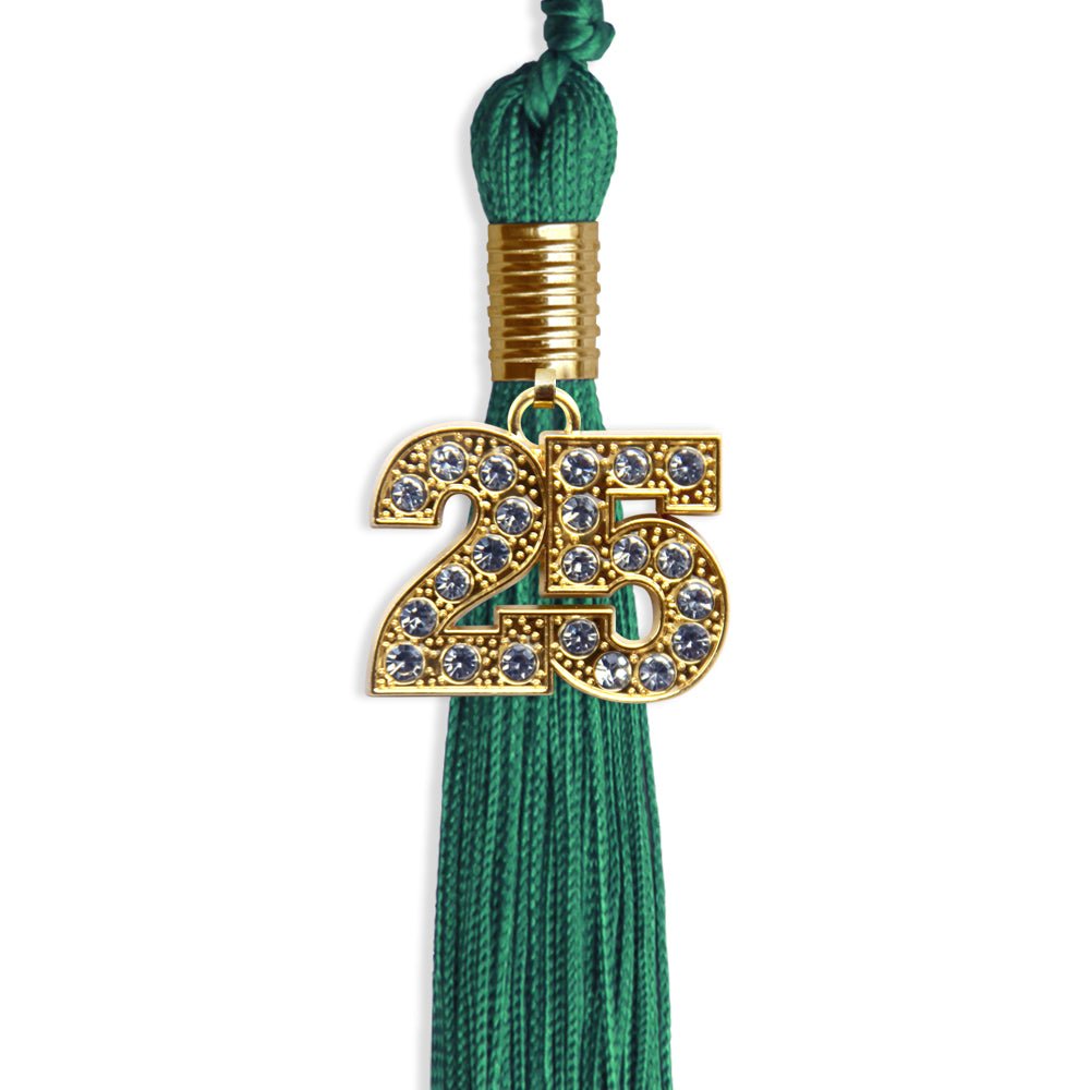 Emerald Green Graduation Tassel with Gold Bling Charm by Endea Graduation