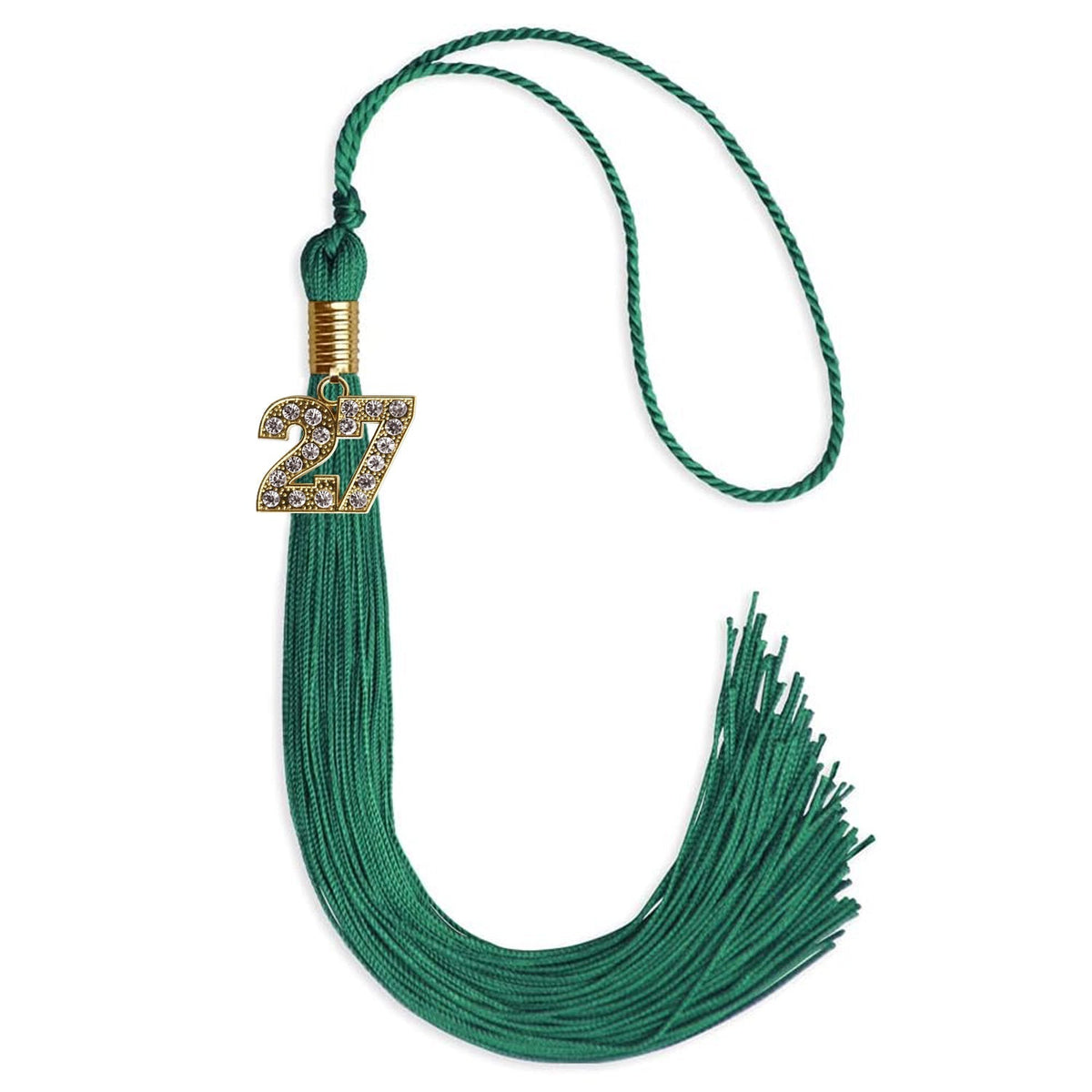 Emerald Green Graduation Tassel with Gold Bling Charm by Endea Graduation