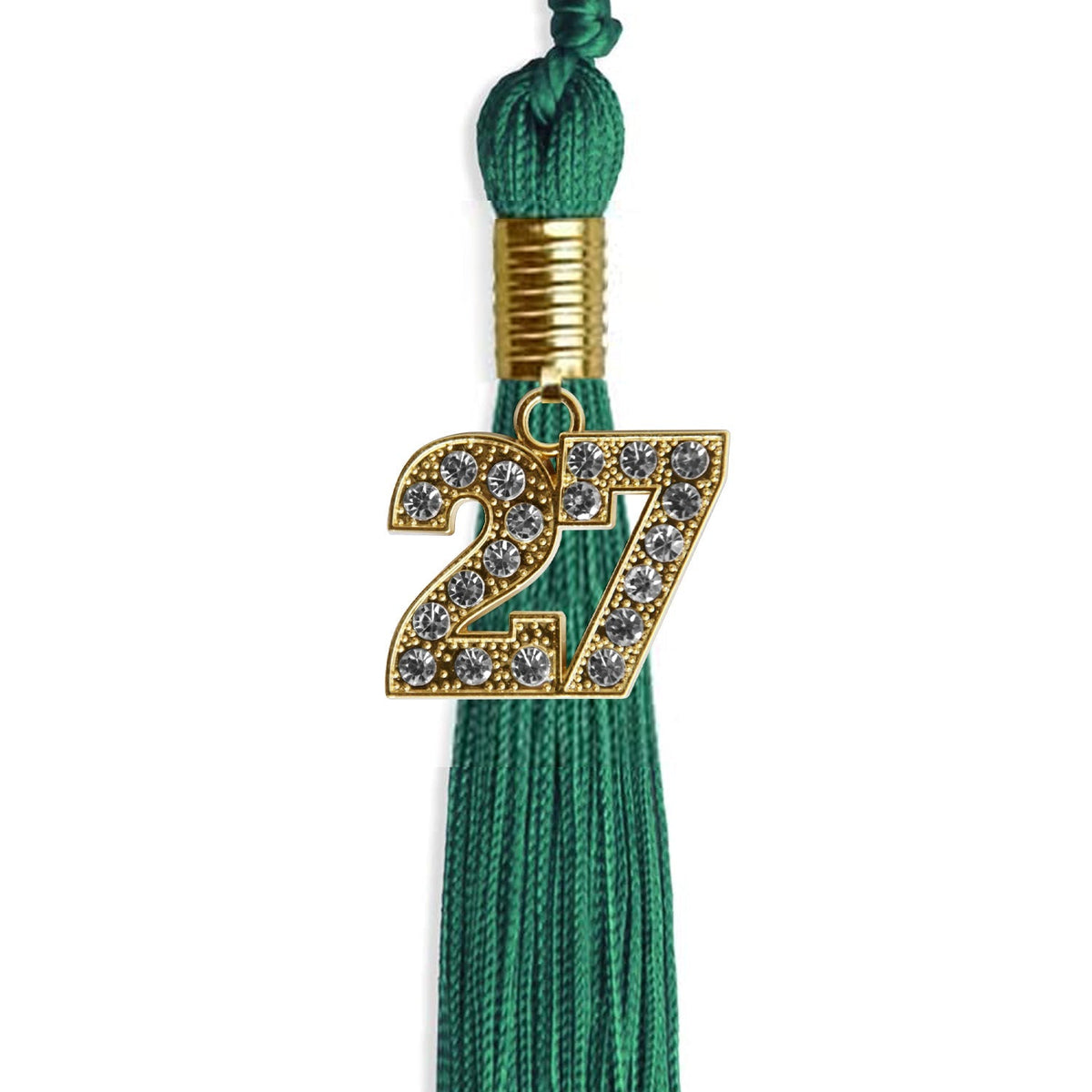 Emerald Green Graduation Tassel with Gold Bling Charm by Endea Graduation
