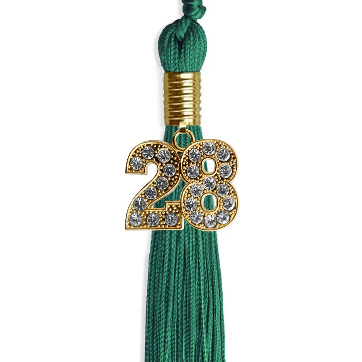 Emerald Green Graduation Tassel with Gold Bling Charm by Endea Graduation