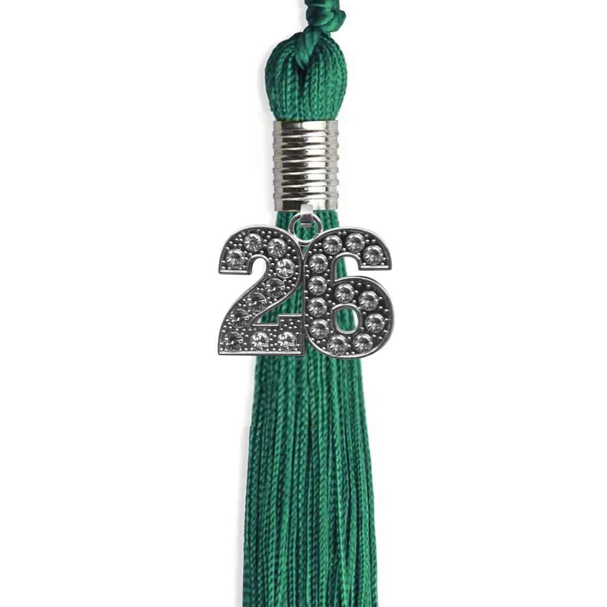 Emerald Green Graduation Tassel with Silver Bling Charm by Endea Graduation