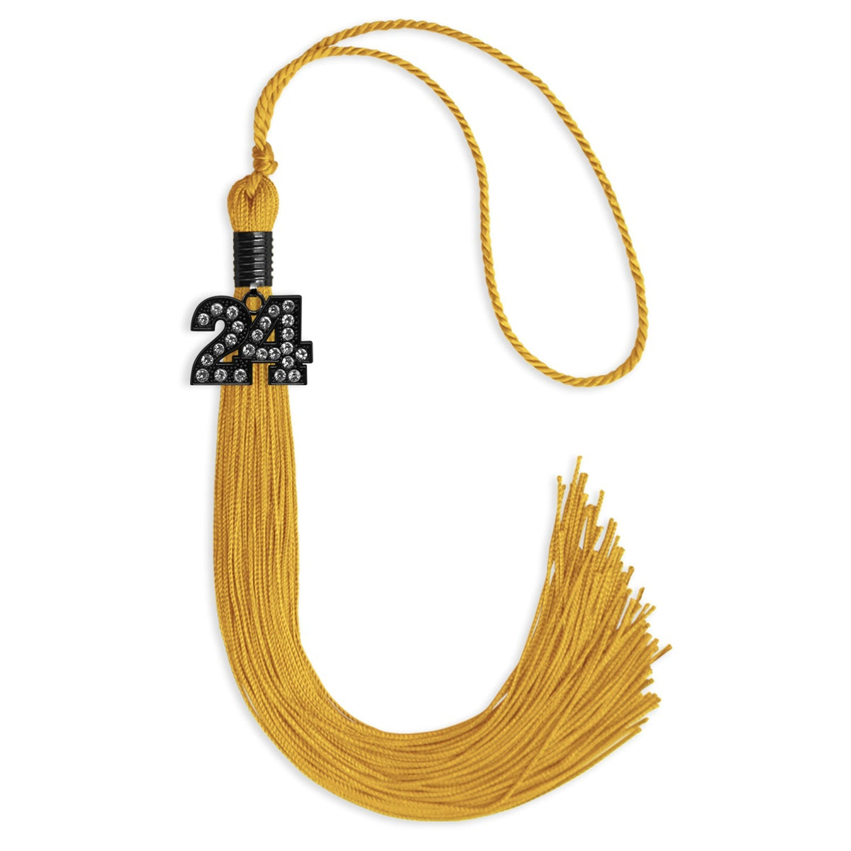 Gold Graduation Tassel with Black Bling Charm by Endea Graduation