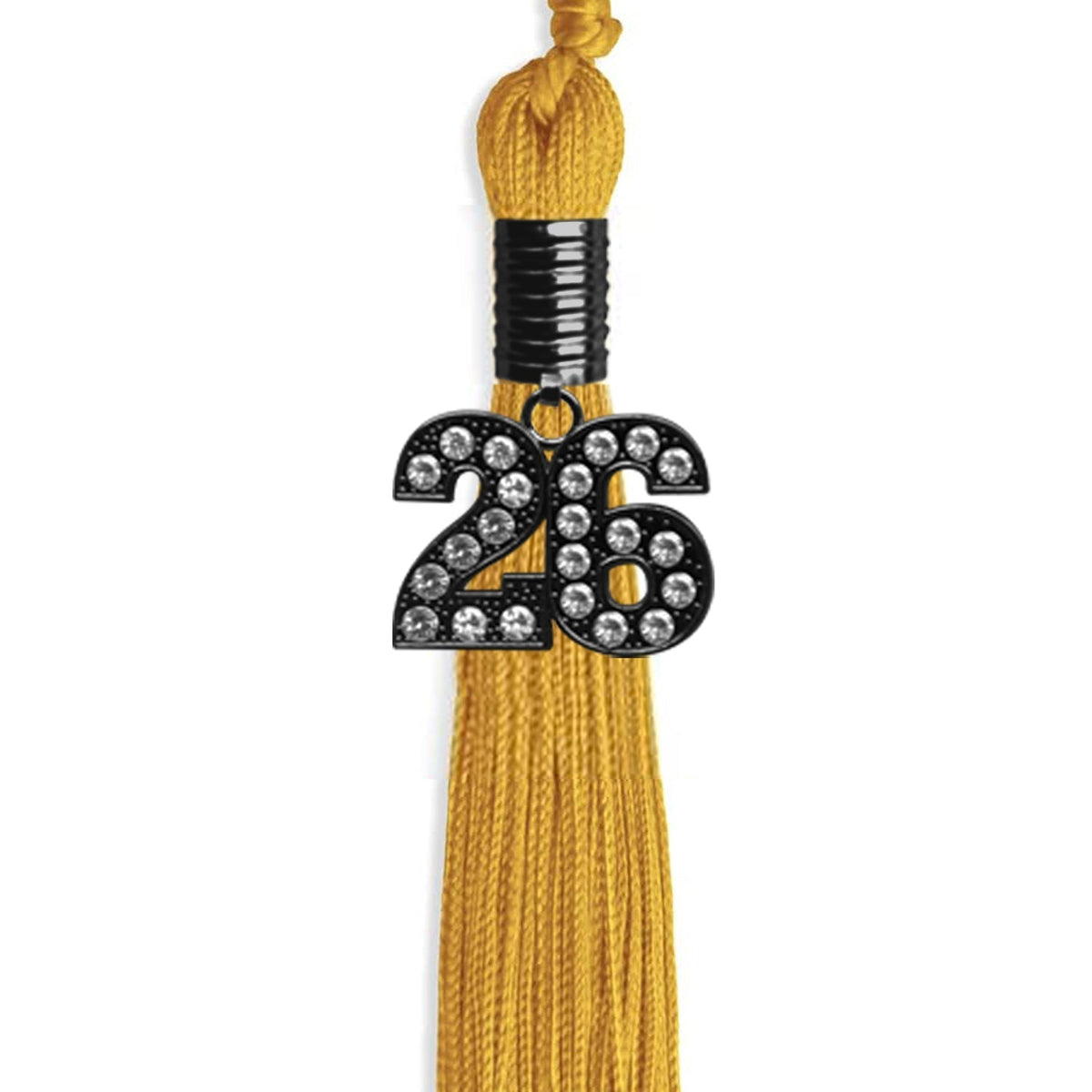Gold Graduation Tassel with Black Bling Charm by Endea Graduation