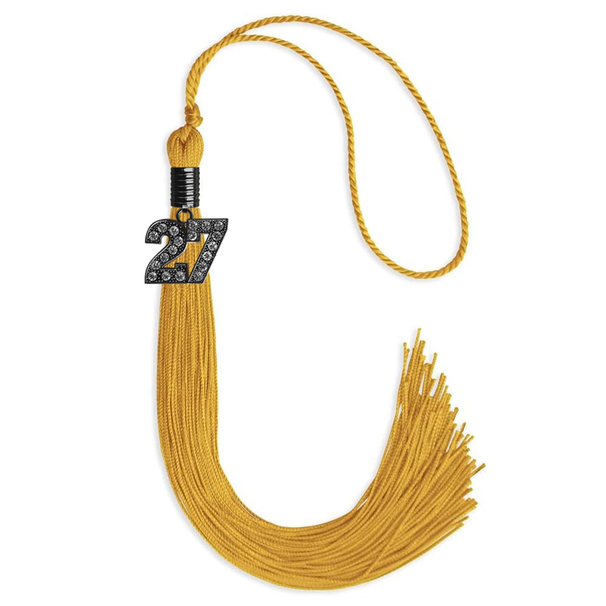 Gold Graduation Tassel with Black Bling Charm by Endea Graduation