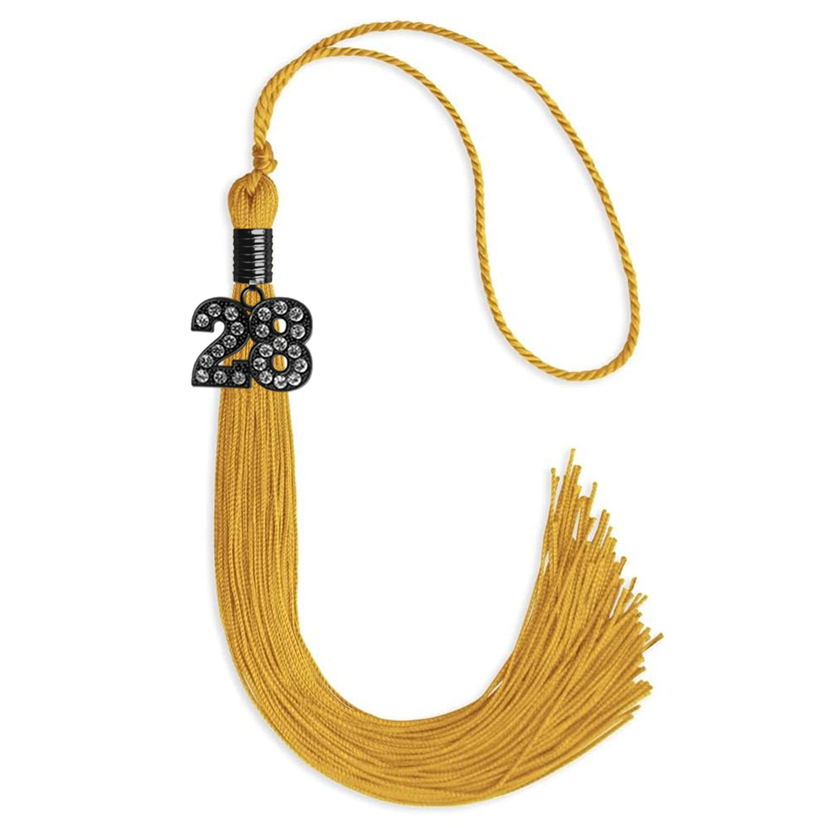 Gold Graduation Tassel with Black Bling Charm by Endea Graduation