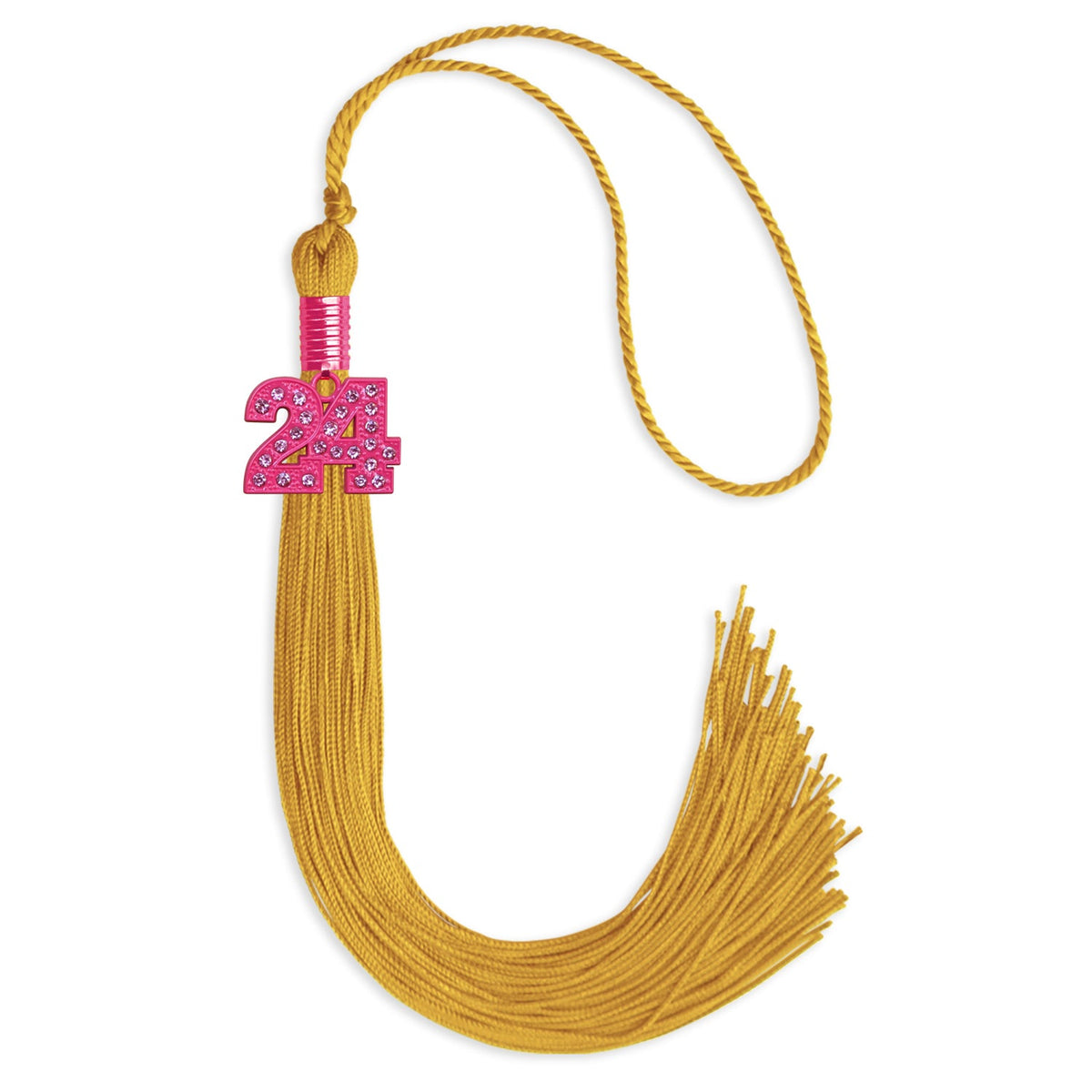 Gold Graduation Tassel with Pink Bling Charm by Endea Graduation
