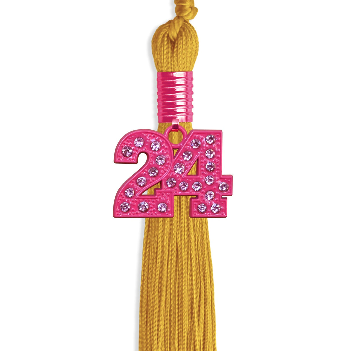 Gold Graduation Tassel with Pink Bling Charm by Endea Graduation