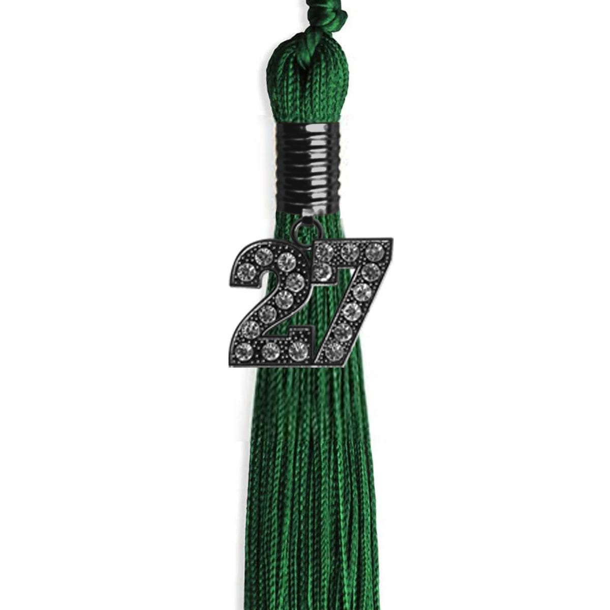 Green Graduation Tassel with Black Bling Charm by Endea Graduation