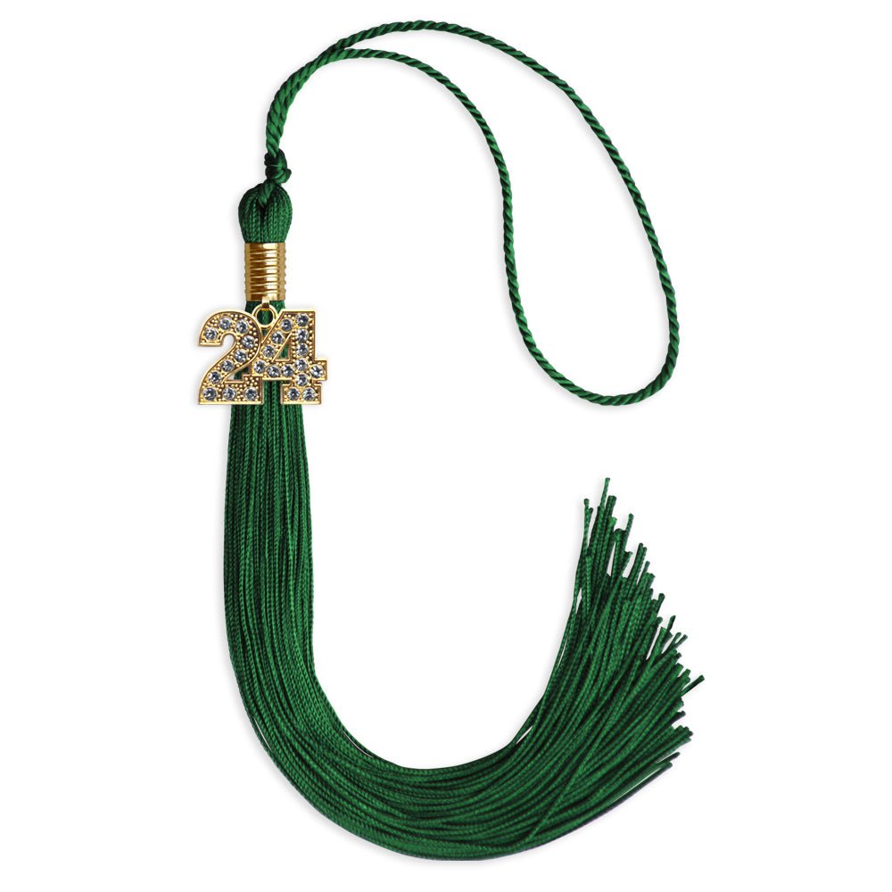 Green Graduation Tassel with Gold Bling Charm by Endea Graduation