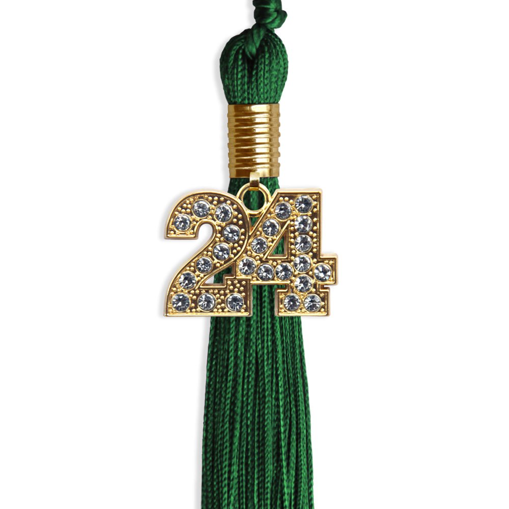 Green Graduation Tassel with Gold Bling Charm by Endea Graduation